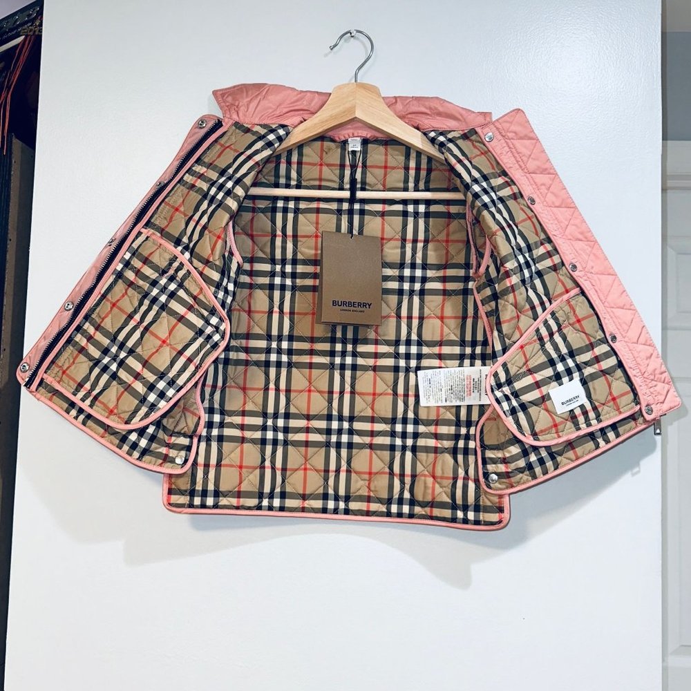 Burberry Pink Quilted Kids Jacket - Picture 3 of 13